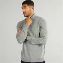 PRODUKT Herre Basis Strik Rullekrave Jumper Lysegrå Mel
