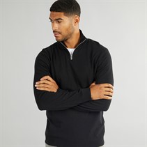 PRODUKT Herre Basis Strik Høj Hals Lynlås Jumper Sort