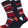 Pringle Mens Three Pack Jacquard Socks Navy/Multi Stripe