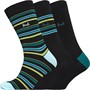 Pringle Mens Three Pack Jacquard Socks Black/Green/Blue/Stripes