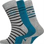 Pringle Mens Three Pack Jacquard Socks Light Grey/Diamond/Stripe
