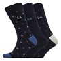 Pringle Mens Three Pack Jacquard Bamboo Socks Navy/Blue