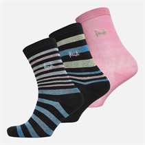 Pringle Womens Three Pack Jacquard Socks Multi