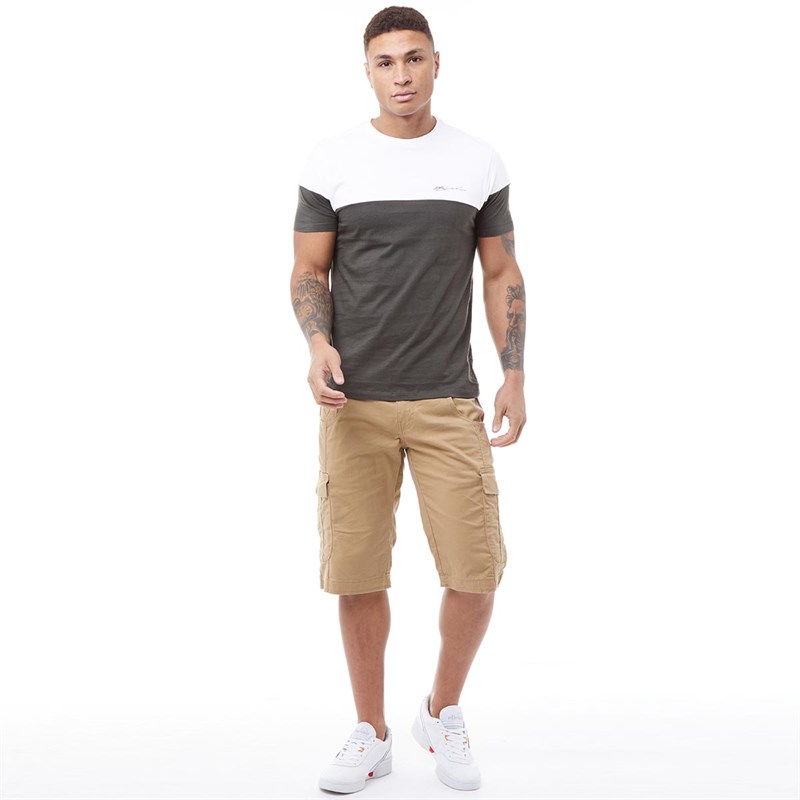 883 Police Mens Flood T-Shirt Khaki/White