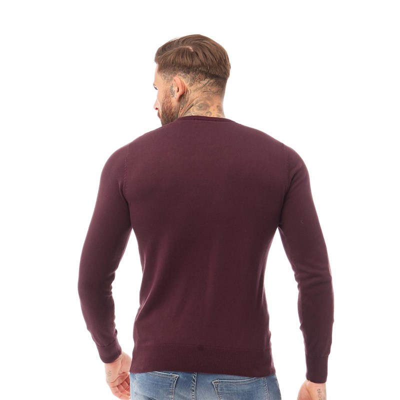 883 Police Mens Limit Knitwear Burgundy