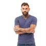 883 Police Mens Gain V-Neck Basic T-Shirt Mid Blue