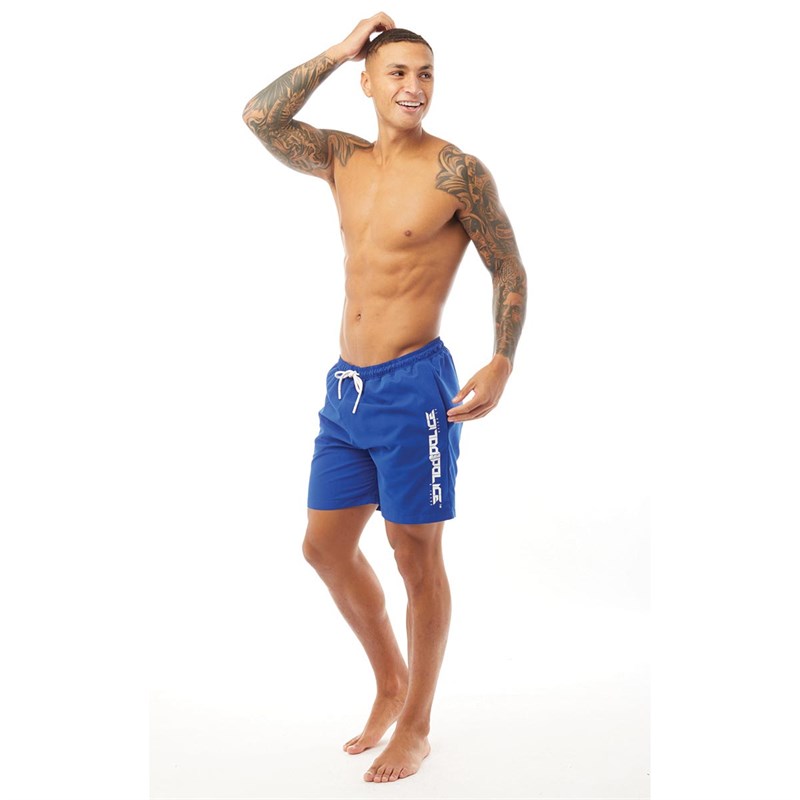 Buy 883 Police Mens Donovan Swim Shorts Electric Blue