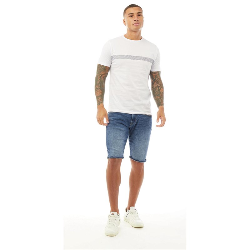 883 Police Short en Jean Damon 417 Homme Bleu Moyen