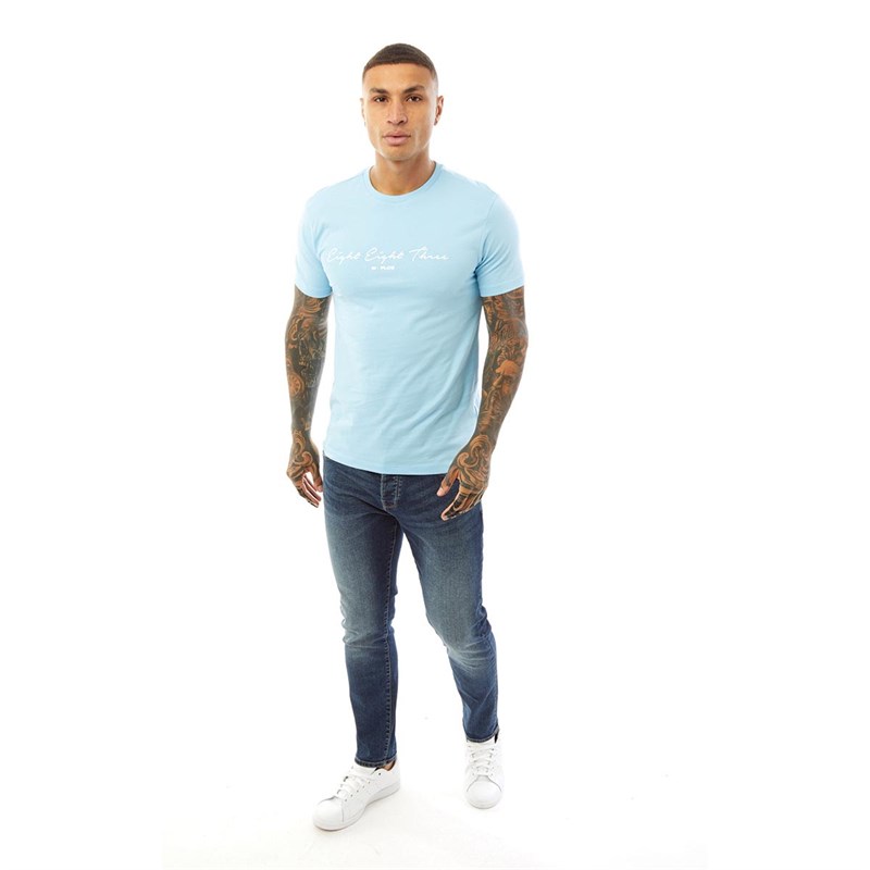 883 Police Mens Surcle T-Shirt Digital Aqua
