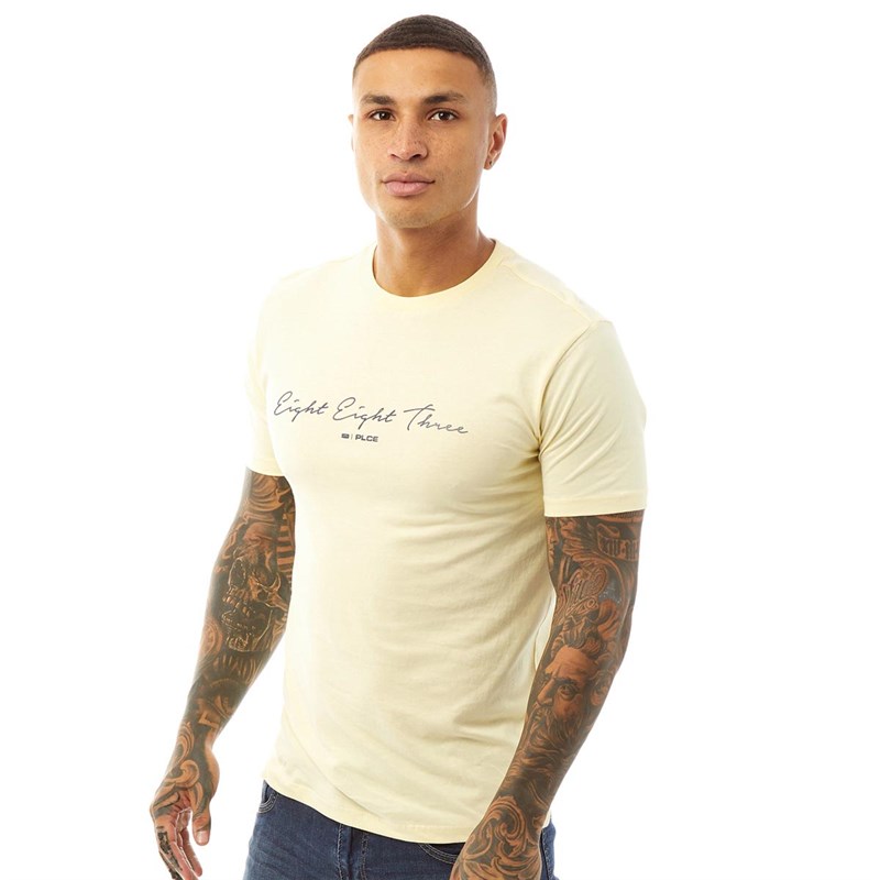883 Police Mens Surcle T-Shirt Soft Yellow
