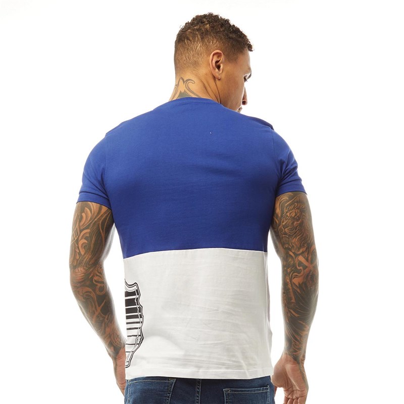 883 Police Mens Zaplet T-Shirt Electric Blue/White