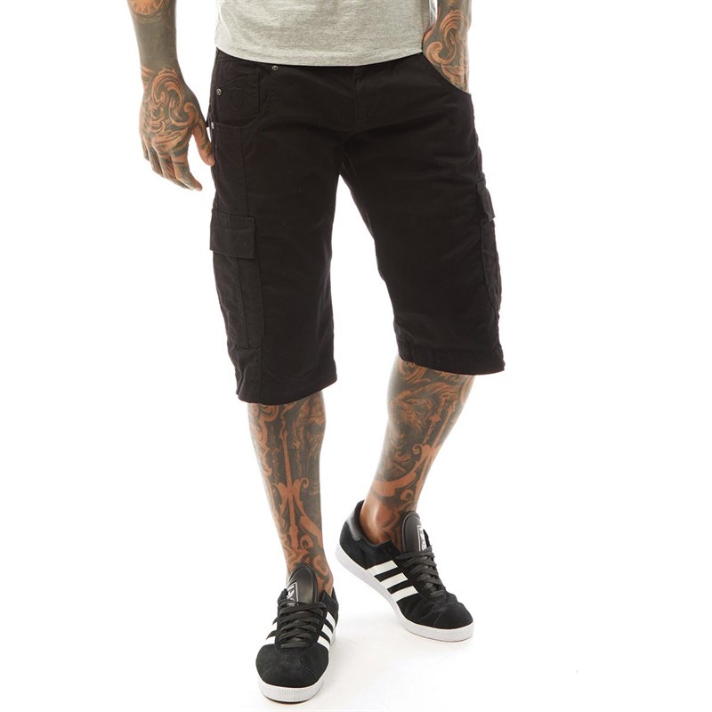 883 Police Mens Formby Cargo Shorts Black