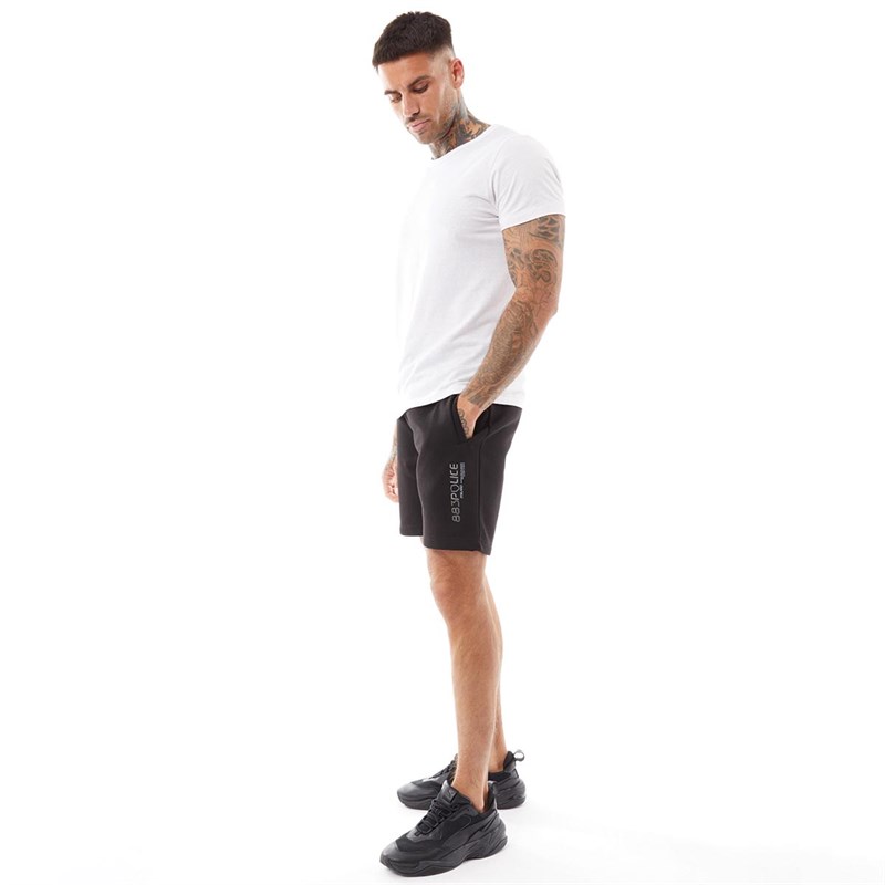 883 Police Mens Tripp Jersey Shorts Black