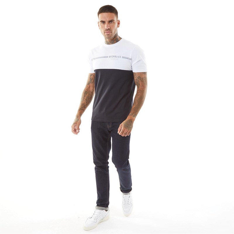 883 Police Mens Maritsa T-Shirt Navy/White