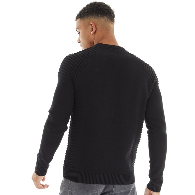 883 Police Mens Aras Crew Neck Jumper Black