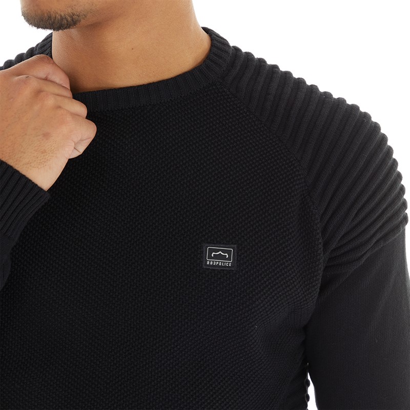 883 Police Mens Aras Crew Neck Jumper Black