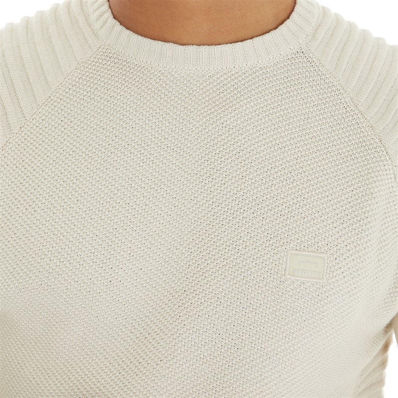 883 Police Mens Aras Crew Neck Jumper Ecru