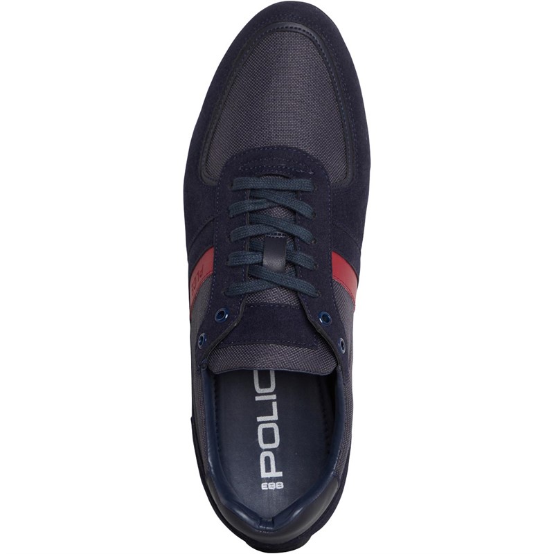 883 Police Mens Barlow Trainers Navy/Red