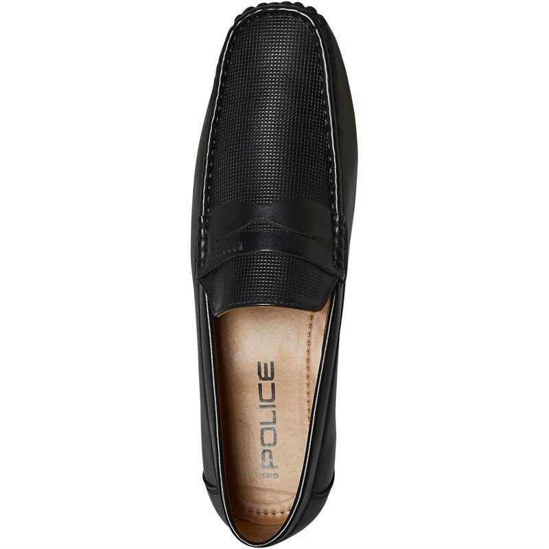 883 Police Mens Niko Penny Loafers Black