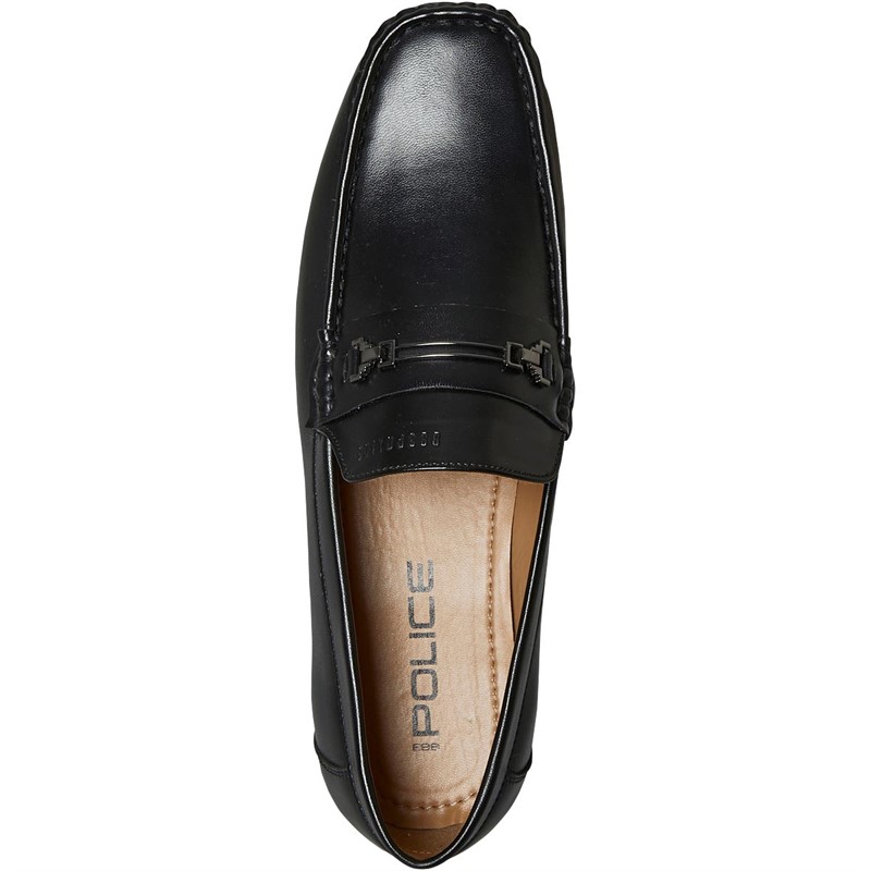 883 Police Mens Niko Buckle Loafers Black