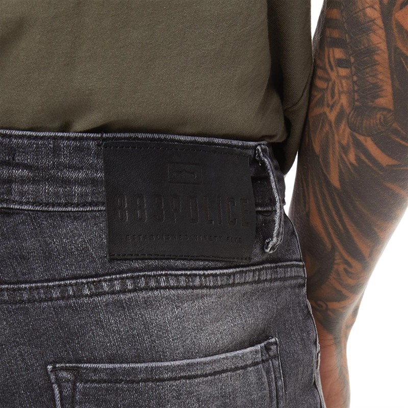 883 Police Mens Moriarty 801 Slim Fit Jeans Dark Wash
