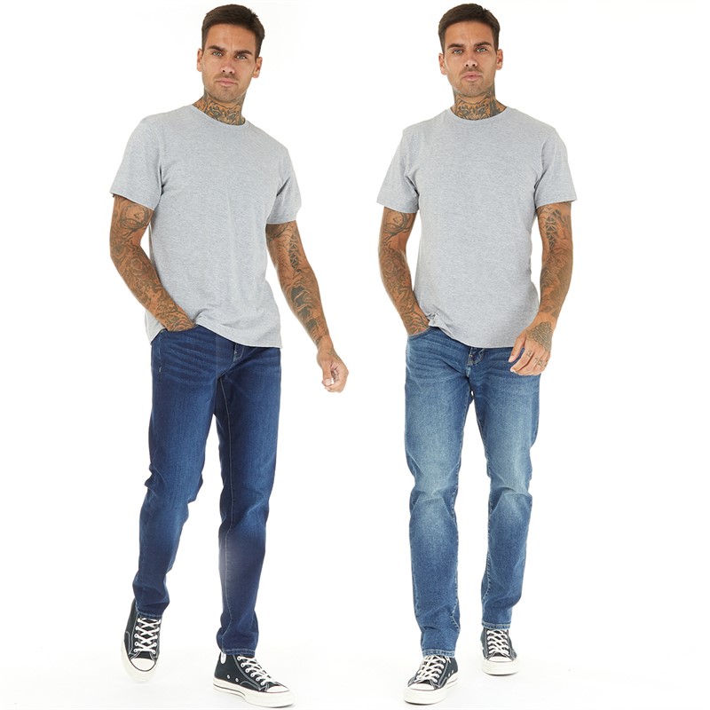 Buy 883 Police Mens Pottin 224/407 Two Pack Regular Fit Jeans Blue/Blue