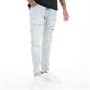 883 Police Mens Moriarty Ripped Slim Fit Jeans Cob919Blue