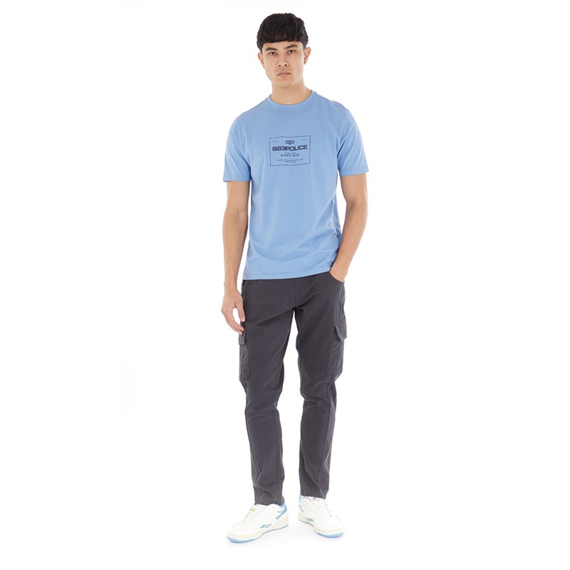 883 Police Mens 902 Police Pucket T-Shirt Tranquil Blue