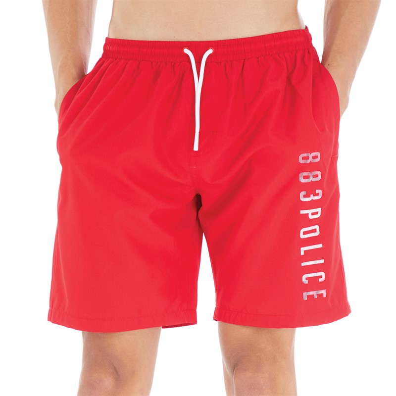 883 Police Mens Gleason Swim Shorts Red