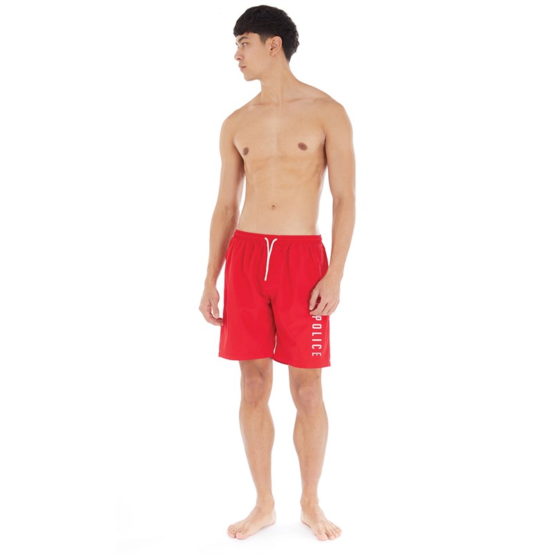 883 Police Mens Gleason Swim Shorts Red