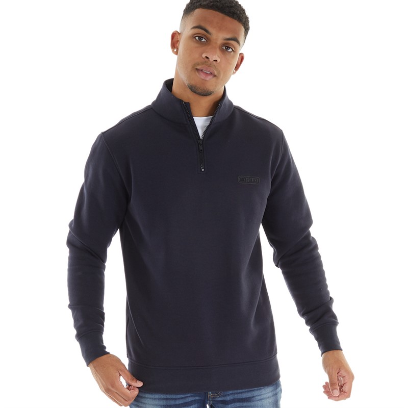 883 Police Mens Mossley 1/4 Zip Sweatshirt Navy