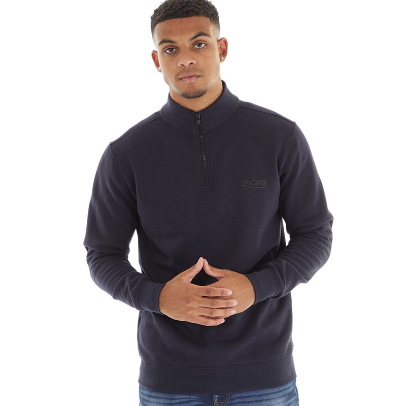 883 Police Mens Mossley 1/4 Zip Sweatshirt Navy