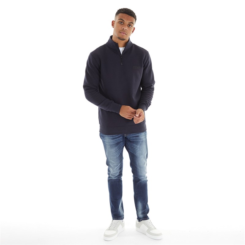 883 Police Mens Mossley 1/4 Zip Sweatshirt Navy