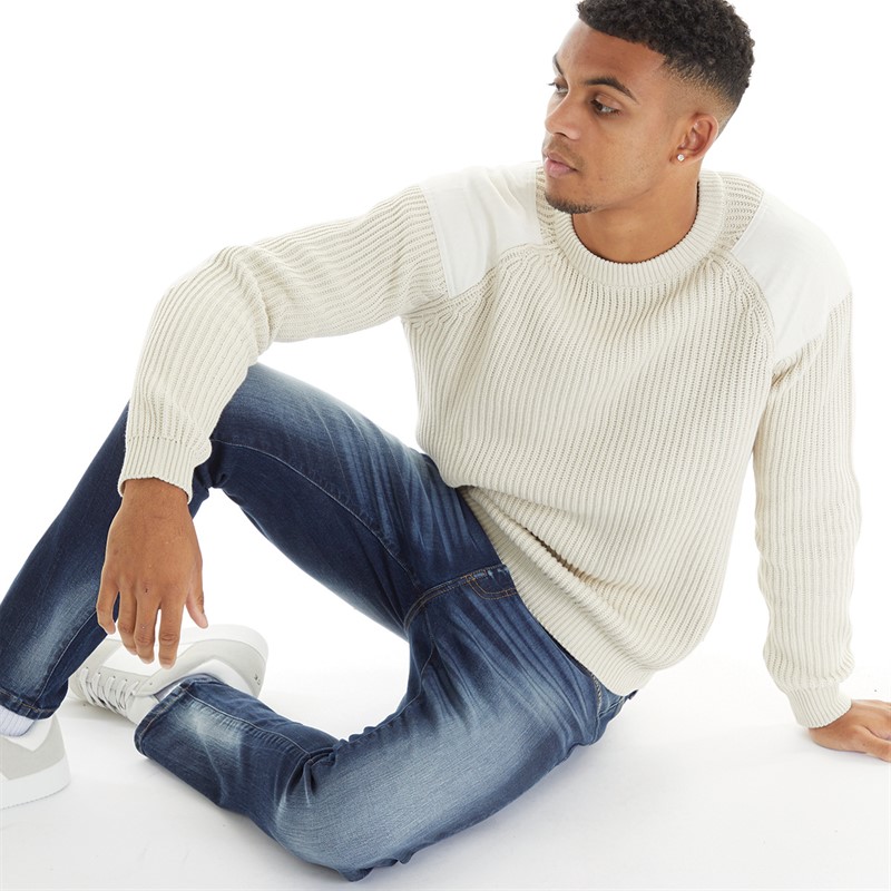 883 Police Mens Tawton Crew Neck Jumper Neutral