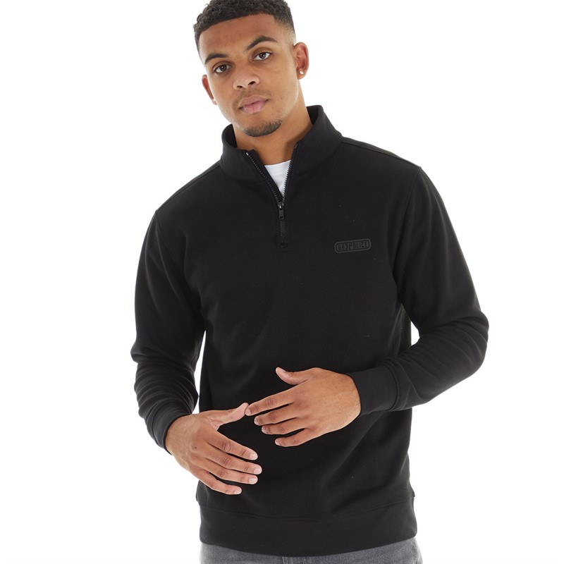 883 Police Mens Mossley 1/4 Zip Sweatshirt Black