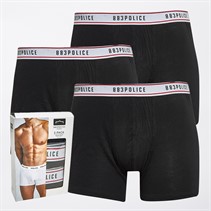 883 Police Mens Dolan Three Pack Boxers All Black