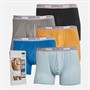 883 Police Mens Johnston Five Pack Boxers Black/Stone Grey/Cobalt Blue/Ice/Russet Orange