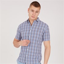 883 Police Mens Lachtcarn Short Sleeve Shirt Multi Colour Gingham