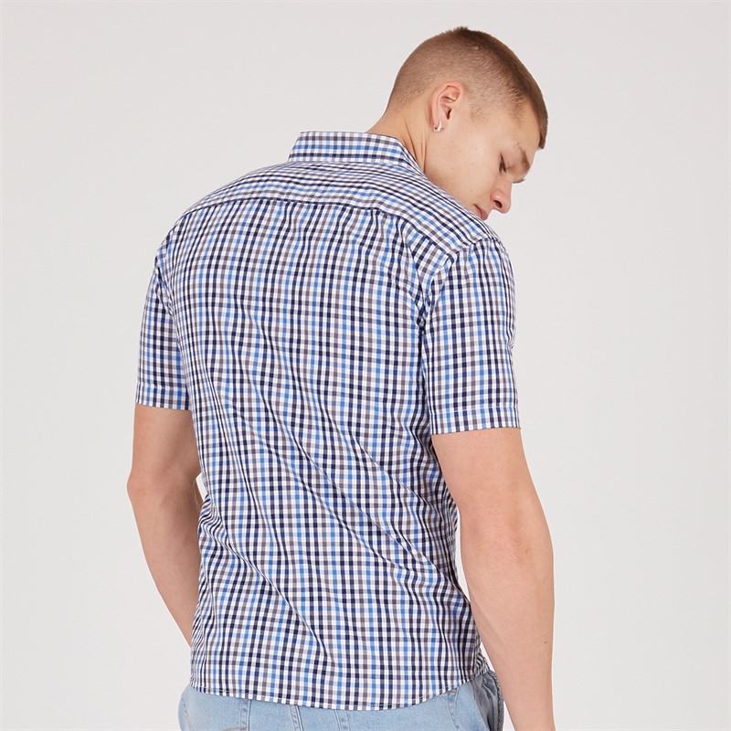 883 Police Mens Lachtcarn Short Sleeve Shirt Multi Colour Gingham