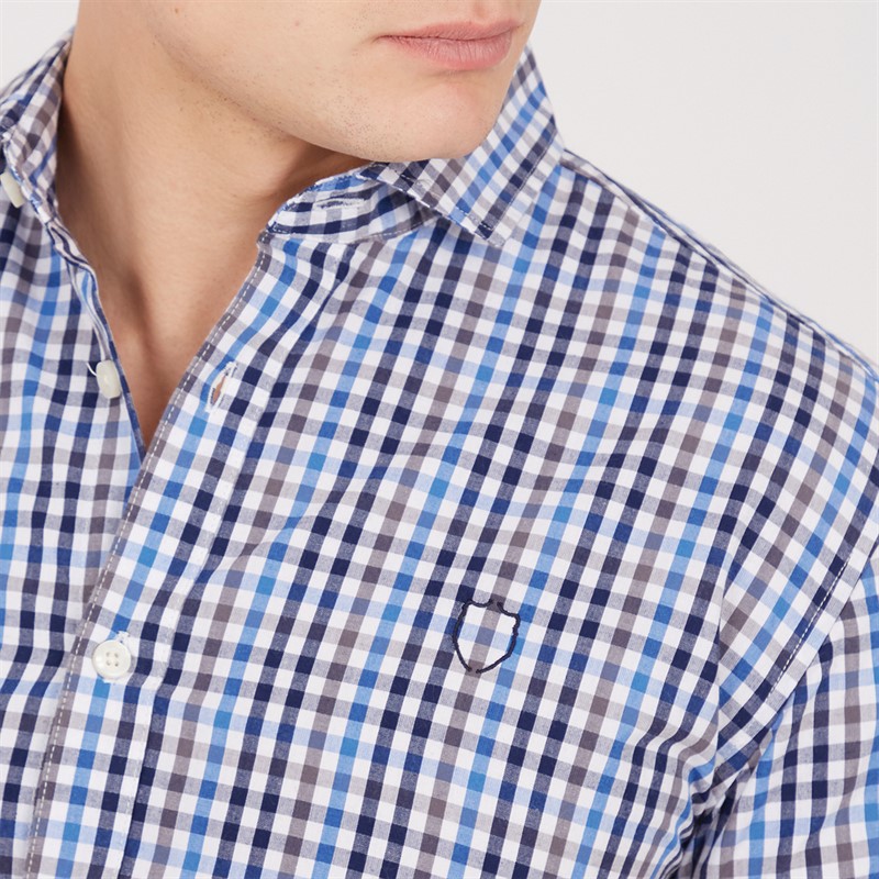 883 Police Mens Lachtcarn Short Sleeve Shirt Multi Colour Gingham