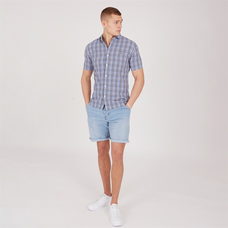 883 Police Mens Lachtcarn Short Sleeve Shirt Multi Colour Gingham