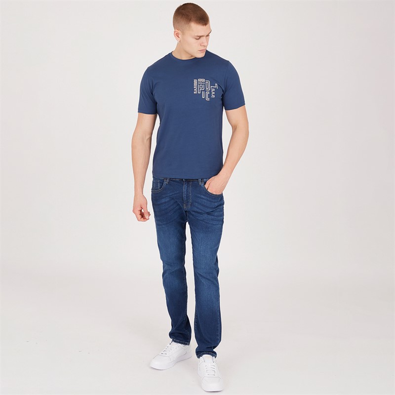 883 Police Mens Vigo T-Shirt Steel Blue