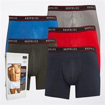 883 Police Mens Johnston Five Pack Boxers Khaki/Stone Grey/Cobalt Blue/Navy/Red