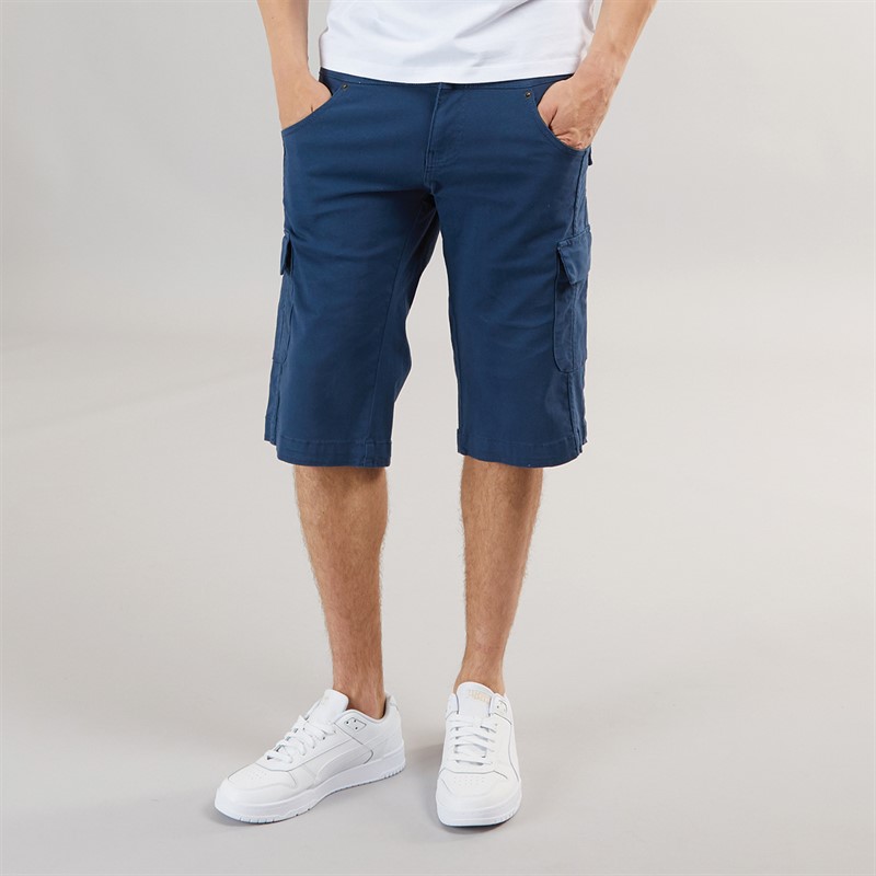 883 Police Mens Formby Cargo Shorts Steel Blue