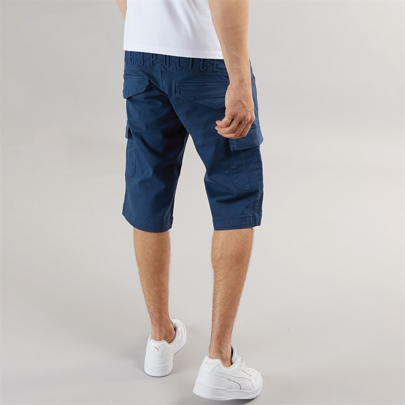 883 Police Mens Formby Cargo Shorts Steel Blue