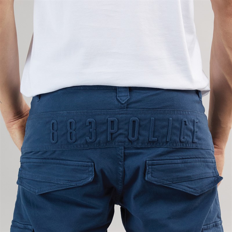 883 Police Mens Formby Cargo Shorts Steel Blue