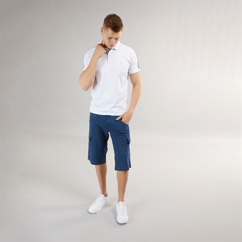 883 Police Mens Formby Cargo Shorts Steel Blue