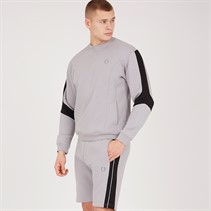883 Police Mens Keady Sweatshirt And Shorts Co-Ord Stone Grey/Black/White