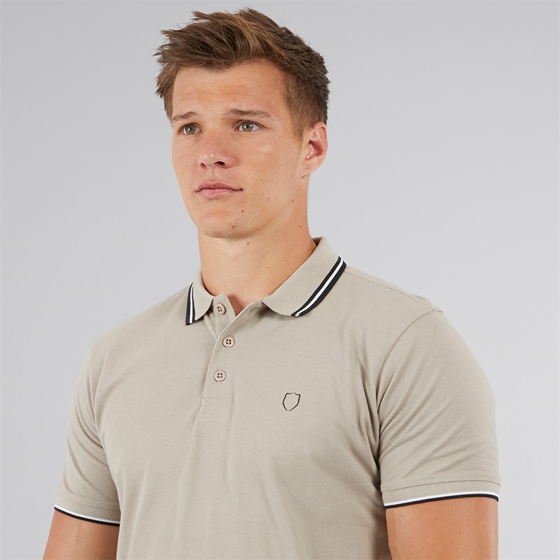 883 Police Mens Thorbury Polo Shirt Neutral