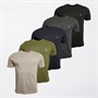 883 Police Mens Saxe Five Pack T-Shirts Black/Desert/Khaki/Dusty Grey/Navy